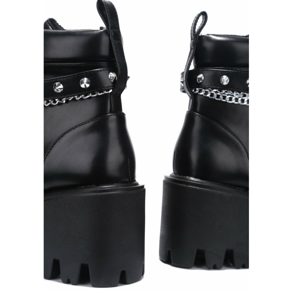 𝙇𝙖𝙨𝙩 𝙎𝙞𝙯 7 🖤Chain & Stud Buckle Lug Sole B - Picture 6 of 11